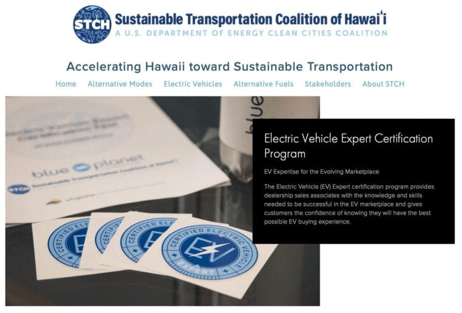 Dealer EV Certification Big Island Electric Vehicle Association